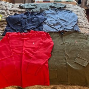Lot of 5 longsleeve knit Polo tops ALL LARGE
